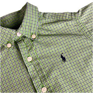 Polo Ralph Lauren  Boys Button-up GreenCollared Shirt Size 4T Preppy Classic